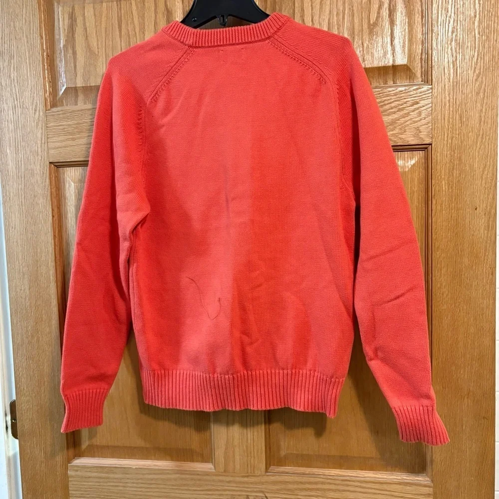 J. Crew Heritage Cotton Crewneck Sweater Heather Geranium Heavy Knit Men’s Med M